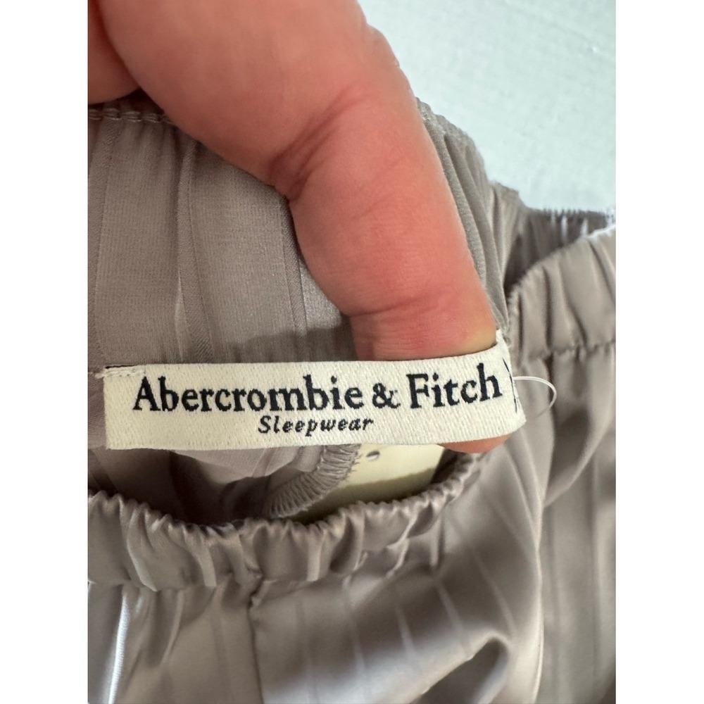 Abercrombie & Fitch Womens Satin Wide Leg Pants Medium Lux Lounge Pockets New - Picture 3 of 6